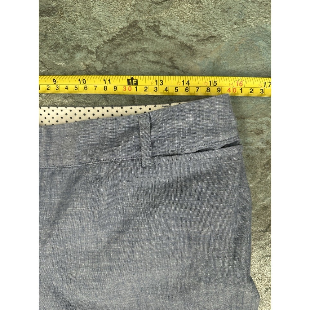 Talbots Perfect Crop Chino Pants Size 8 Women's Blue Cotton Denim Look Chambray - Picture 6 of 8